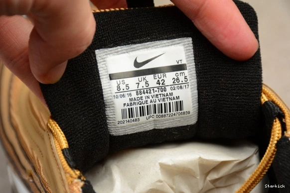 GOLD 97 AIR 884421-700 NIKE OG METALLIC MAX QS 0107